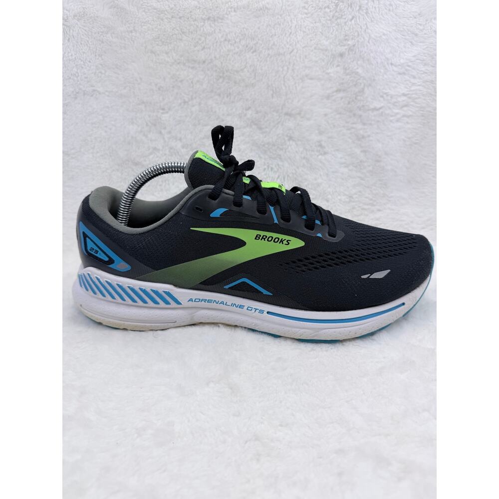 Brooks Adrenaline GTS 23 Mens Running Shoes Black Green Blue Size 10 Wide 2E